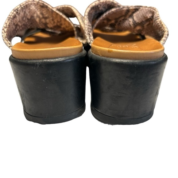 Coral Como Faux Snakeskin and Leather Wedge Sandals Sz 9 - Picture 10 of 14